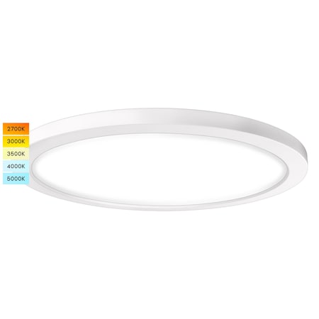 Luxrite 12 Inch Slim LED Flush Mount Light 5CCT 2700K-5000K 22W 1600LM Dimmable Wet Rated Energy Star ETL LR23556-1PK